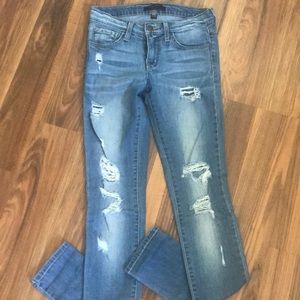 Flying monkey light wash skinny jeans